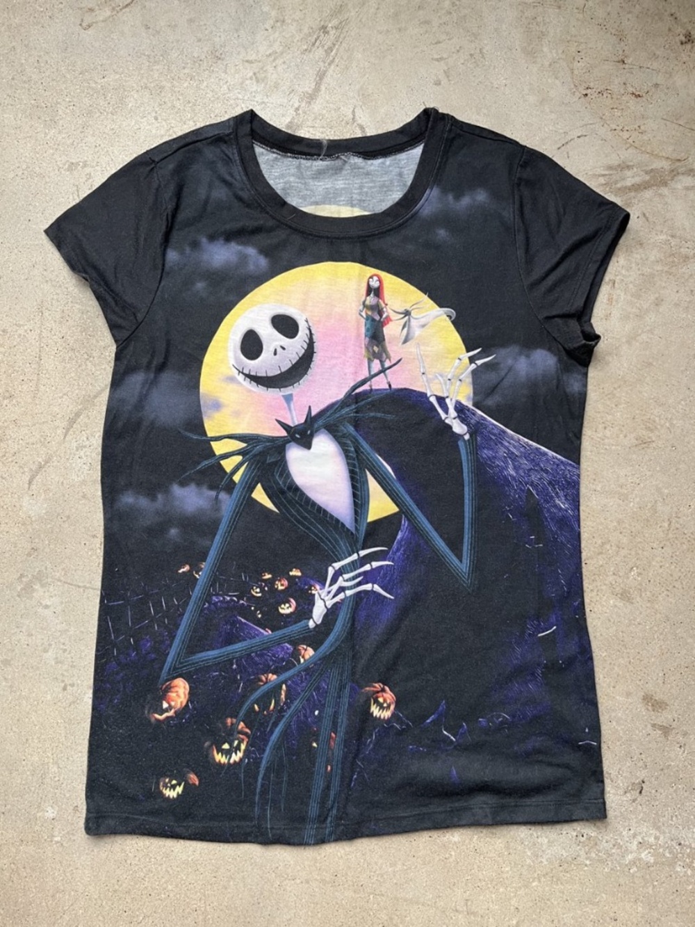The Nightmare Before Christmas All-Over Graveyard *Jack Sally & Zero* T-Shirt M